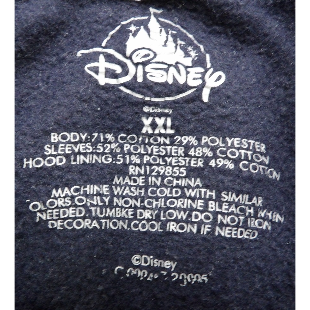 Disney Epcot United Kingdom Mickey Hoodie Jacket Men XL Blue Full Zip Logo Parks - Picture 2 of 16